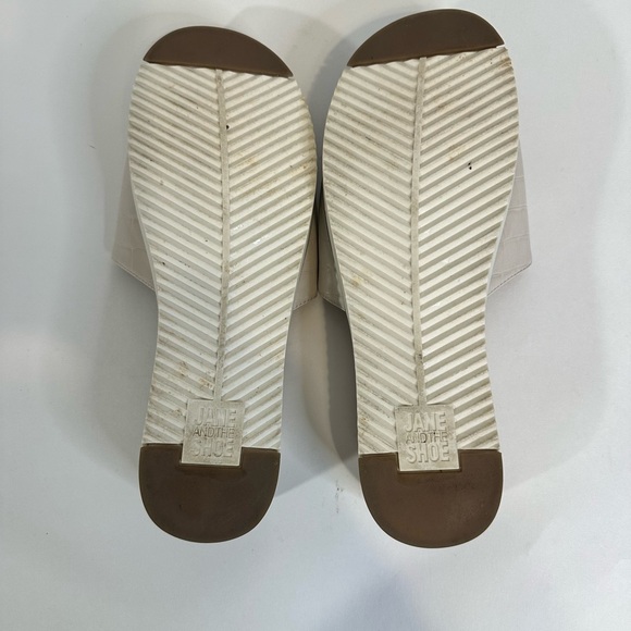 Jane And The Shoe Hannah Platforms Sandal Slip Ons Slippers Ivory Size 10 - Picture 7 of 11